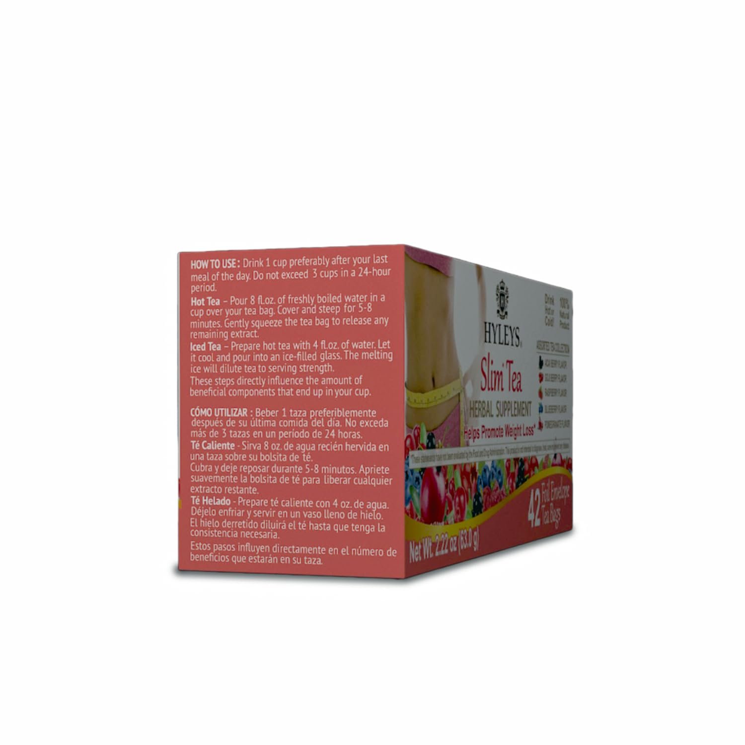 HYLEYS Slim Tea 42 Ct Assorted - Weight Loss Herbal Supplement Cleanse and Detox - 42 Tea Bags (12 Pack) - Tea Bags Variety Pack - Image 3