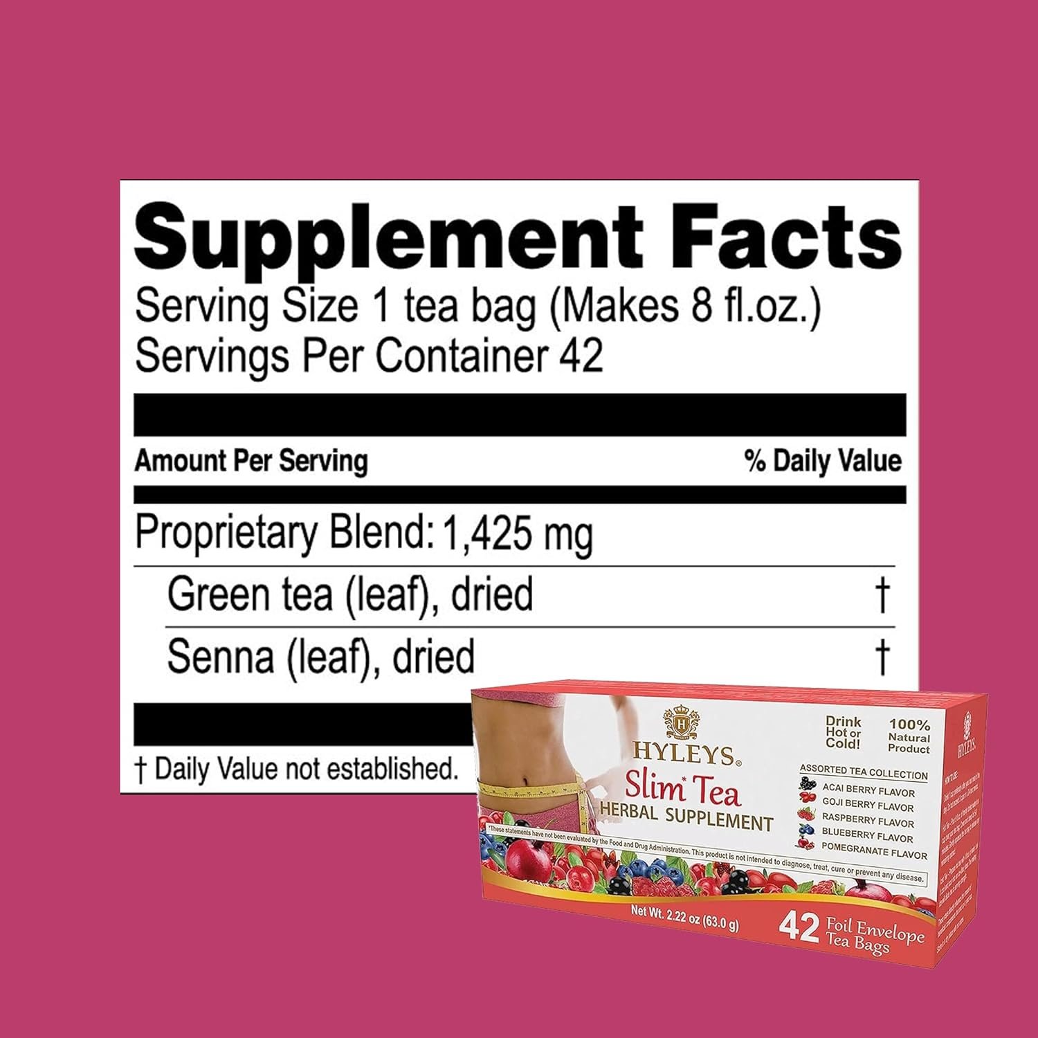 HYLEYS Slim Tea 42 Ct Assorted - Weight Loss Herbal Supplement Cleanse and Detox - 42 Tea Bags (12 Pack) - Tea Bags Variety Pack - Image 12