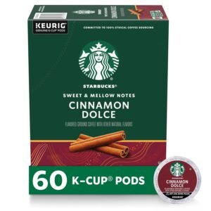Starbucks K-Cup Coffee Pods, Flavored Hot or Iced Coffee, Cinnamon Dolce, 60 Keurig Pods