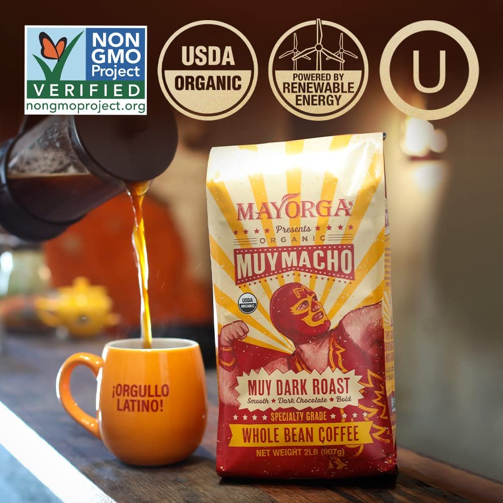 Mayorga Intense Dark Roast Coffee, 2 lb bag - Muy Macho Blend, the World's Strongest Organic Coffee - 100% Arabica Whole Coffee Beans - Bold Flavor - Specialty Grade, Non-GMO, Direct Trade - Image 3