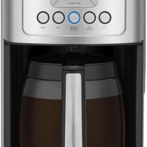 Cuisinart Coffee Maker, Programmable, Stainless Steel, 14-Cup Glass Carafe | PerfecTemp coffee machine with 1-4 cup settings, strength control, auto-off & a reusable gold tone filter, DCC-3200