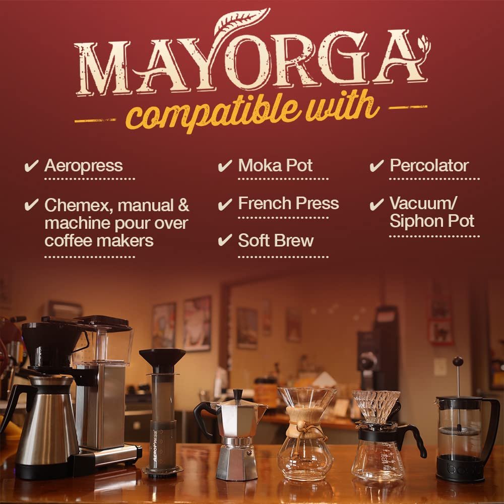 Mayorga Intense Dark Roast Coffee, 2 lb bag – Muy Macho Blend, the World’s Strongest Organic Coffee – 100% Arabica Whole Coffee Beans – Bold Flavor – Specialty Grade, Non-GMO, Direct Trade
