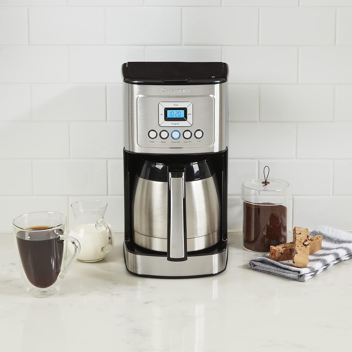 Cuisinart 12-Cup Coffee Maker, Programmable PerfecTemp Thermal Carafe Coffee Machine with 1-4 Cup Setting, Brew Strength Control and Brew Pause, Stainless Steel, DCC-3400NAS, Silver - Image 3