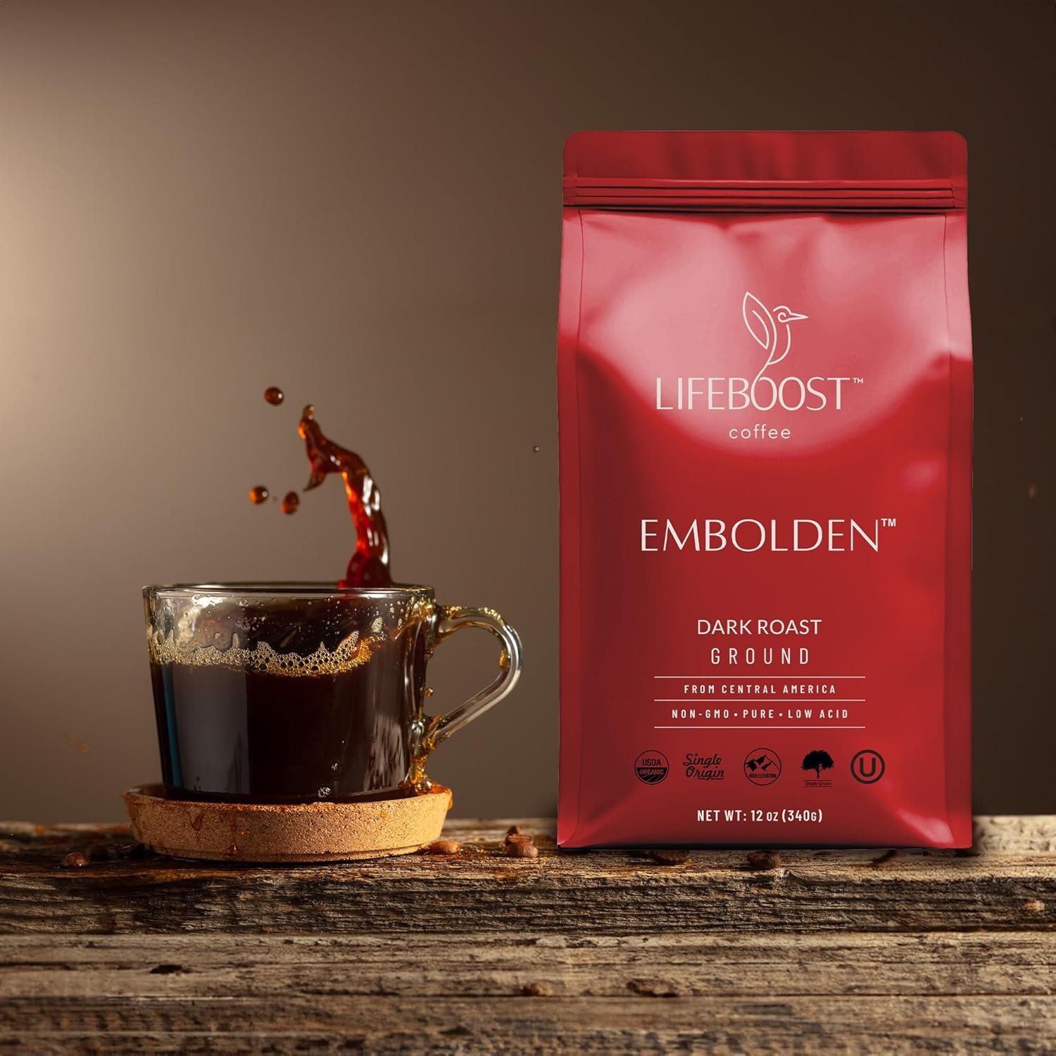 Lifeboost Dark Roast Ground Coffee - Non-GMO Low Acid Single Origin USDA Organic Dark Roast Coffee - Third Party Tested For Mycotoxins & Pesticides - 12 Ounces - Image 4