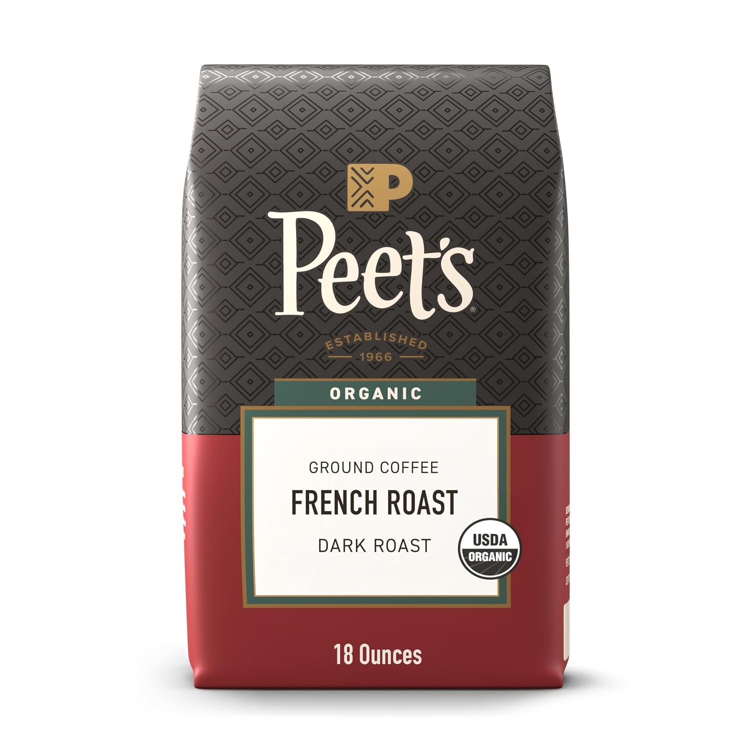 Peet’s Coffee, USDA Organic Dark Roast Ground Coffee, 100% Arabica Coffee – French Roast 18 Ounce Bag
